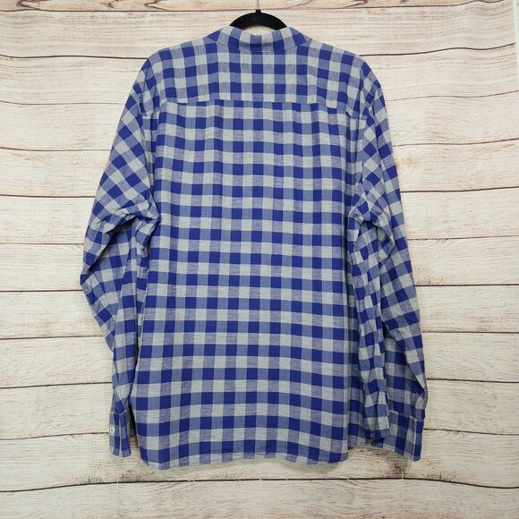 UntuckIt Anderson Long Sleeve Shirt Men's XXL Royal Blue Gray Cotton Linen - Picture 9 of 13